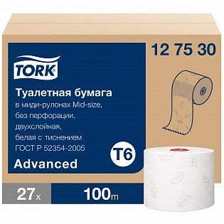 Tork туалетная бумага Mid-size в миди-рулонах